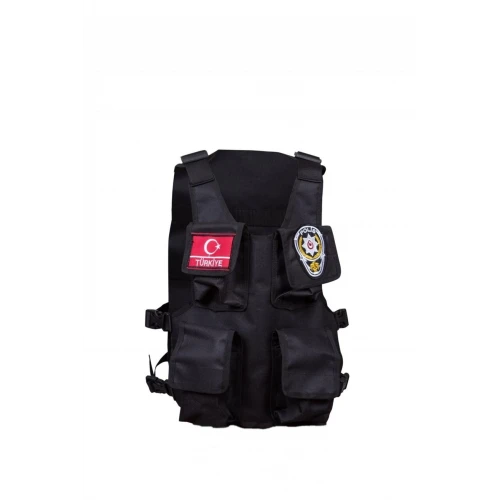 Astüm Çocuk Polis Yeleği Siyah Renk