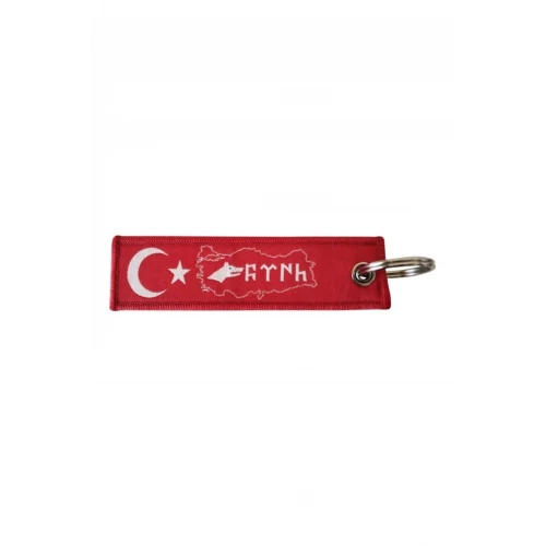 Astüm Türk Bayraklı Göktürkçe Anahtarlık