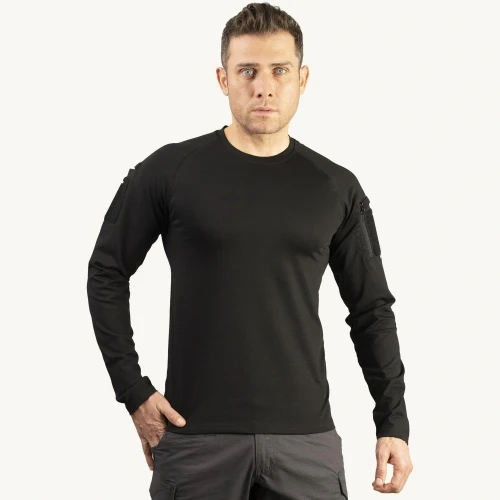 Astüm Beldaran Cepli Uzun Kollu Taktik Tişört Siyah