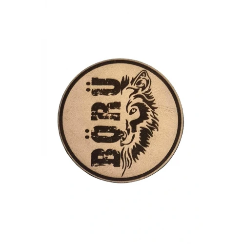 Astüm Börü Yazılı Deri Peç Arma Askeri Patch