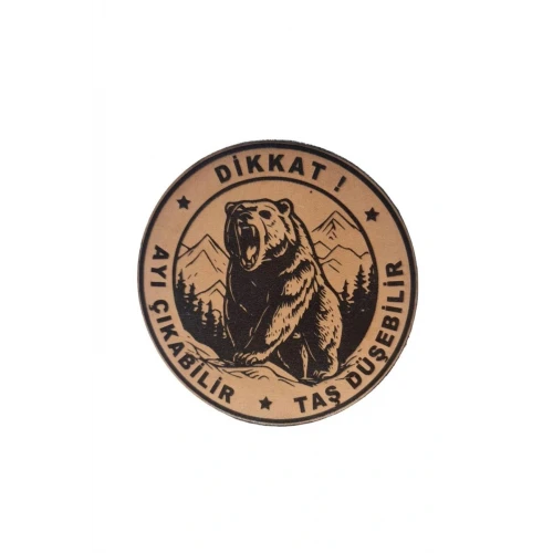 Astüm Dikkat Ayı Çıkabilir Taş Düşebilir Deri Peç- Arma - Leather Patch