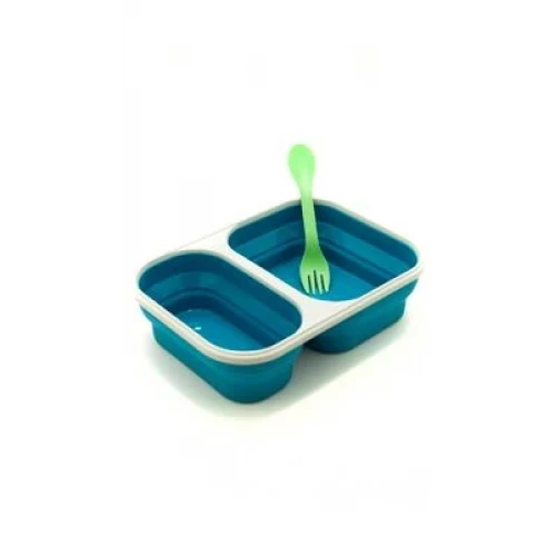 Eco Vessel Smashbox Çift Hazneli Katlanır Tabak-MAVİ