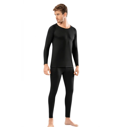 Astüm Erkek Askeri Termal İçlik Alt-Üst Takım Siyah