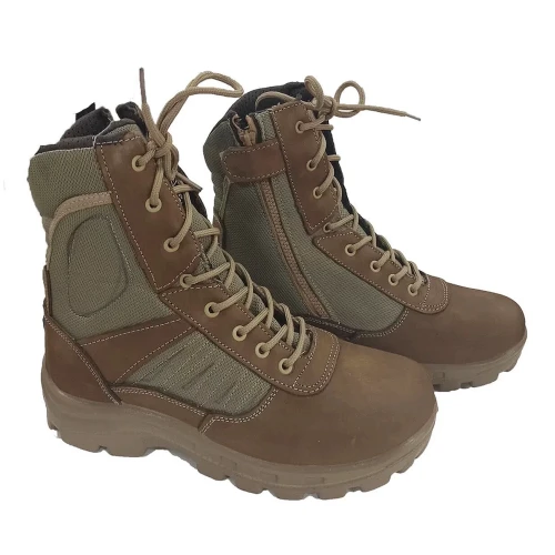 Astüm Erkek Sarı Fermuarlı Asker Botu