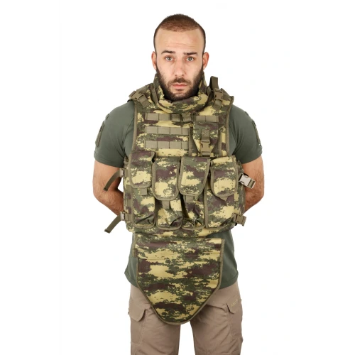 Eski Nano Desen | Boyun ve Yan Korumalı | Plaka Dahil Hücum Yeleği