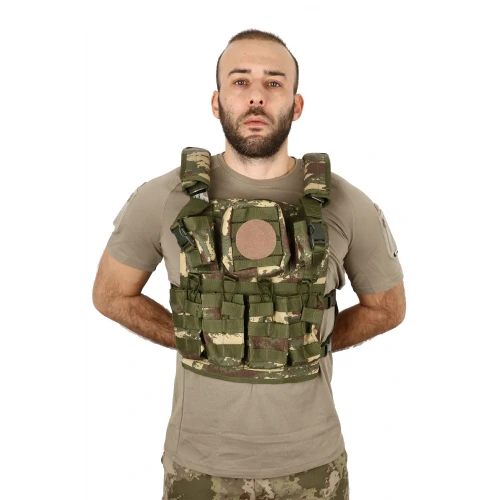 Astüm Eski Tsk 4 Cepli ve Yan Çantalı Hücum Yeleği