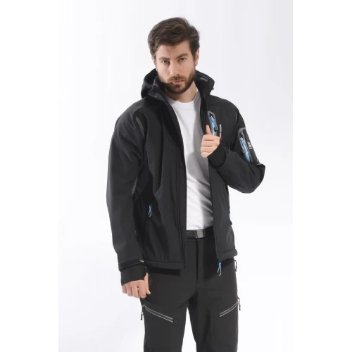 FreeCamp Eagle Softshell Ceket-SİYAH-MAVİ