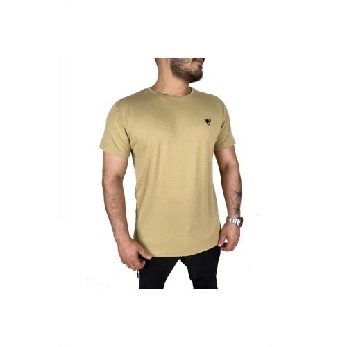 Astüm Fur Basic Regular Fit Bisiklet Yaka Tişört Bej