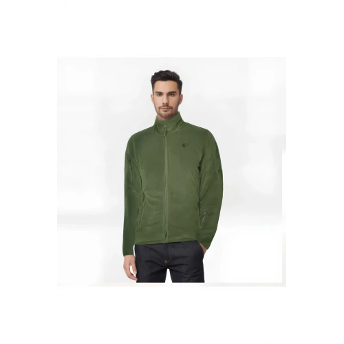 Astüm Haki 5 Cepli Tüylenme Yapmayan Polar Ceket