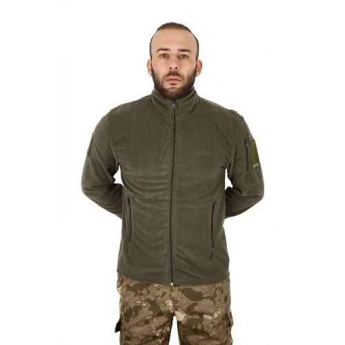 Astüm Haki Renk 3 Cepli Kalın Tactical Kalın Polar Mont