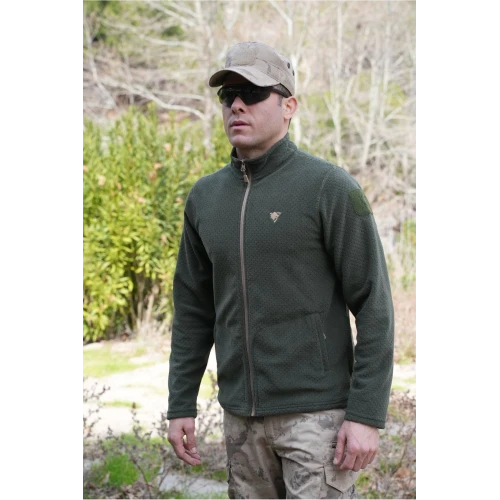 Astüm Hazal Petek Polar Ceket Haki Renk