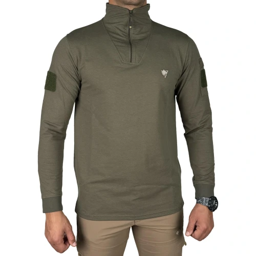 Astüm Iraz Balıkçı Yaka Uzun Kollu Taktik T-Shirt Haki