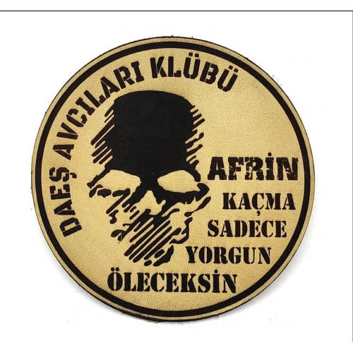 KAÇMA SADECE YORGUN ÖLECEKSİN Deri PEÇ - Arma - Askeri Patch