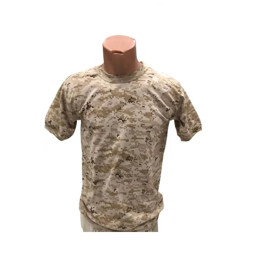 Astüm Bej Piksel Kamuflaj Desenli T-shirt