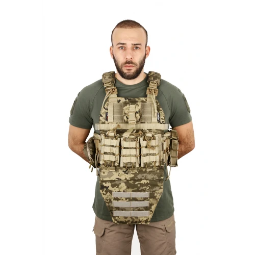 Korumalı ve Hızlı Bırakma Sistemli Hücum Yeleği Dijital Renk