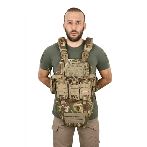 Korumalı ve Hızlı Bırakma Sistemli Hücum Yeleği Multicam