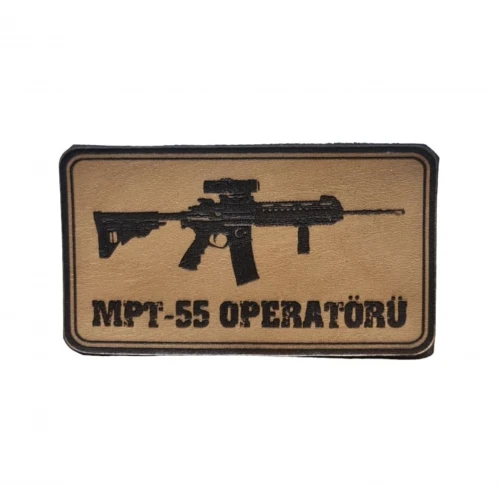 Astüm MPT 55 OPERATÖRÜ -Dikdörtgen Deri Peç - Arma - 2 Wolf Leather Patch