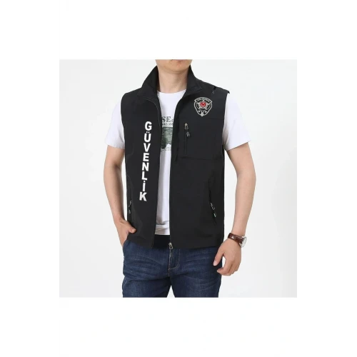 Astüm Nakış Işlemeli 4 Cepli Astarsız Özel Güvenlik Yeleği