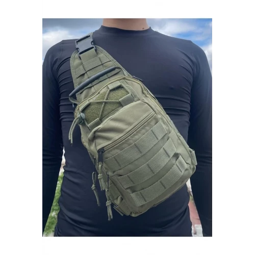 Astüm Haki Renk Yandan Asmalı Taktik Yırtılmaz Omuz Çantası