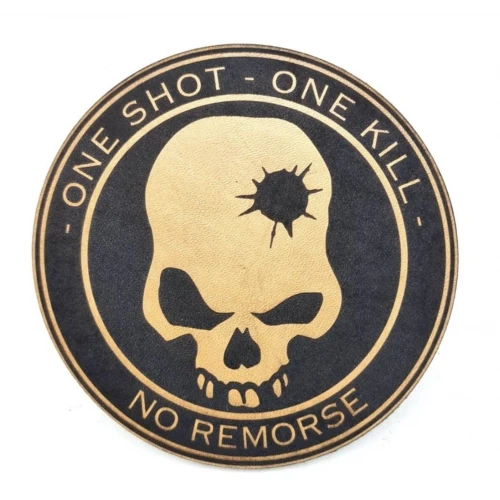 Astüm ONE SHOT ONE KILL KESKİN NİŞANCI Deri PEÇ - Arma - Askeri Patch