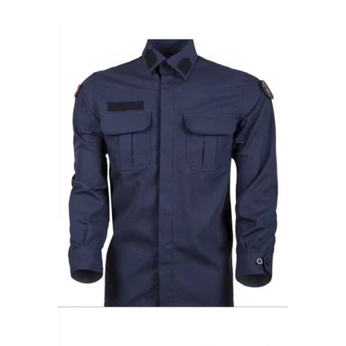 Astüm Lacivert Kumaş Jandarma Asayiş Uzun Kol Gömlek