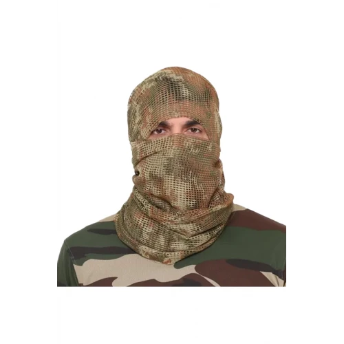 Astüm Orman Kamuflaj Kare Fileli Askeri Şal