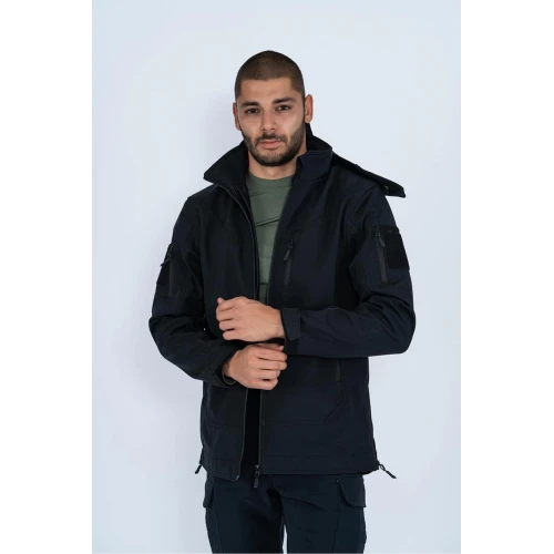 Astüm Outdoor Taktik Mont Spor Kapüşonlu Içi Astarlı Mont Mevsimlik Softshell Dik Yaka Mont - 305c