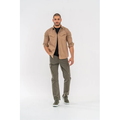 Astüm Outdoor Taktik Pantolon Ripstop Çok Cepli Kargo Pantolonu - 502 Haki