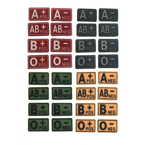 Astüm Plastik Patch 3d Renkli Dikdörtgen Kan Grubu Armaları