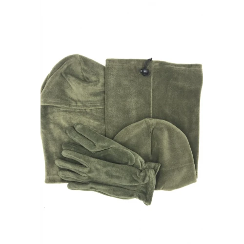 Astüm Polarlı Bere Boyunluk Balaklava Eldiven Set