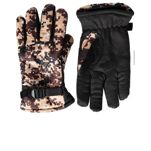Astüm Polarlı Kışlık Eldiven Pixel Kremit Kamuflaj Desenli
