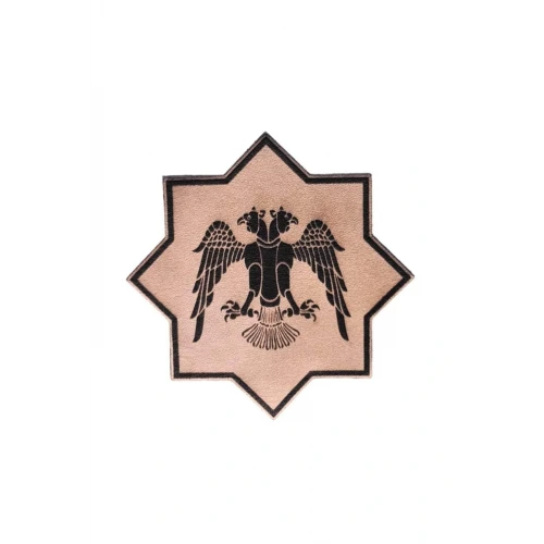 Astüm - Selçuklu Kartalı Yıldız Deri Peç - Arma - Askeri Patch 8 Cm Çap