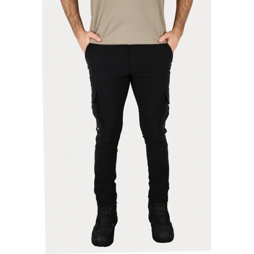 Siyah Taktik Çok Cepli Outdoor Pantalon – Suya Dayanıklı, Esnek ve Konforlu