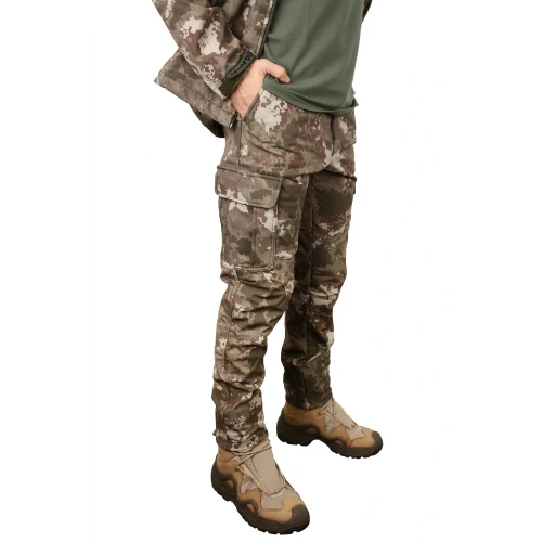 Astüm Softshell Yeni Tsk Desenli Su ve Rüzgar Geçirmez Pantolon