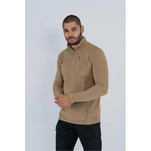 Astüm Yarım Fermuar Tactical Polar Combat Orjinal Bej - 903