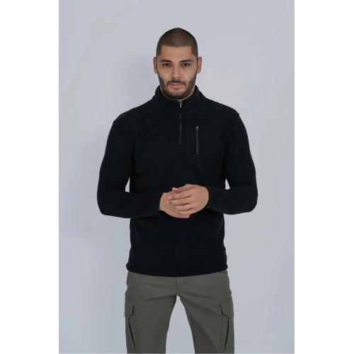 Astüm Yarım Fermuar Tactical Polar Combat Orjinal Siyah - 903