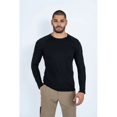 Astüm Taktik T-shirt Uzun Kol 801 Pike, Siyah