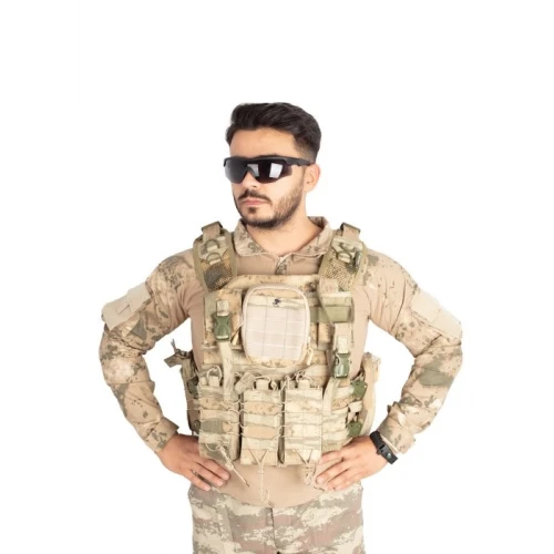 Astüm Tam Donanımlı Hücum Yeleği Çöl Kamuflaj