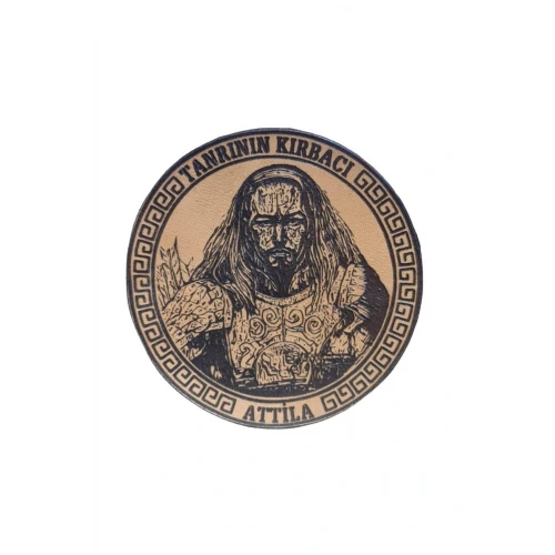 Astüm Tanrının Kırbacı Attila - Deri Peç - Arma - Leather Patch