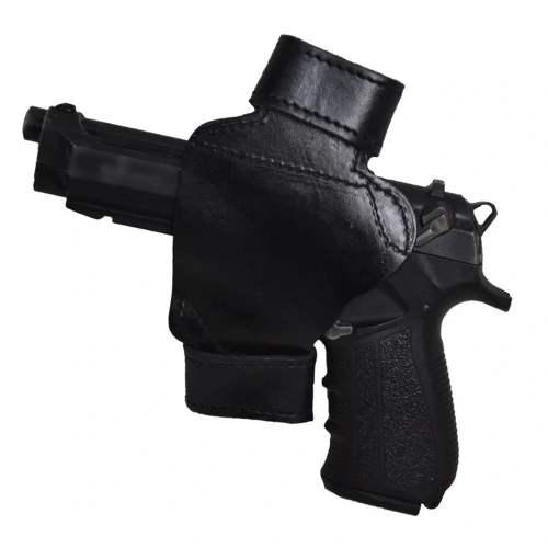 Astüm Yarım Kelebek Kemerden Çıtçıtlı Deri Silah Kılıfı