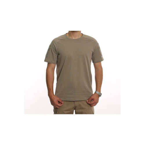 Astüm Yazlık Taktik Tişört Yakasız Bej - 601