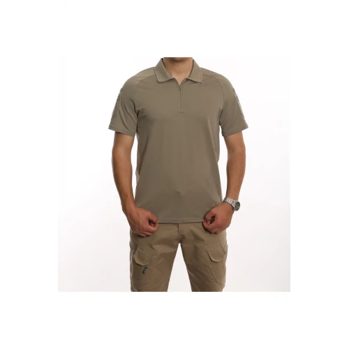 Astüm Yazlık Taktik Polo Yaka Bej Tshirt -602