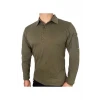 Astüm Kapan Polo Yaka 2 Cepli Uzun Kollu Taktik T-Shirt Haki