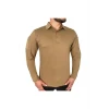 Astüm Polo Yaka 2 Cepli Uzun Kollu Taktik T-Shirt Bej