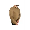 Astüm Polo Yaka 2 Cepli Uzun Kollu Taktik T-Shirt Bej