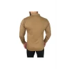 Astüm Polo Yaka 2 Cepli Uzun Kollu Taktik T-Shirt Bej