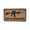 Astüm MPT 55 OPERATÖRÜ -Dikdörtgen Deri Peç - Arma - 2 Wolf Leather Patch
