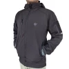 Astüm Siyah 5 Cepli Kapüşonlu Softshell Soğuk Geçirmez Mont