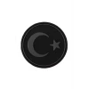 Astüm Yuvarlak Türk Bayrağı Siyah Plastik Patch - Peç
