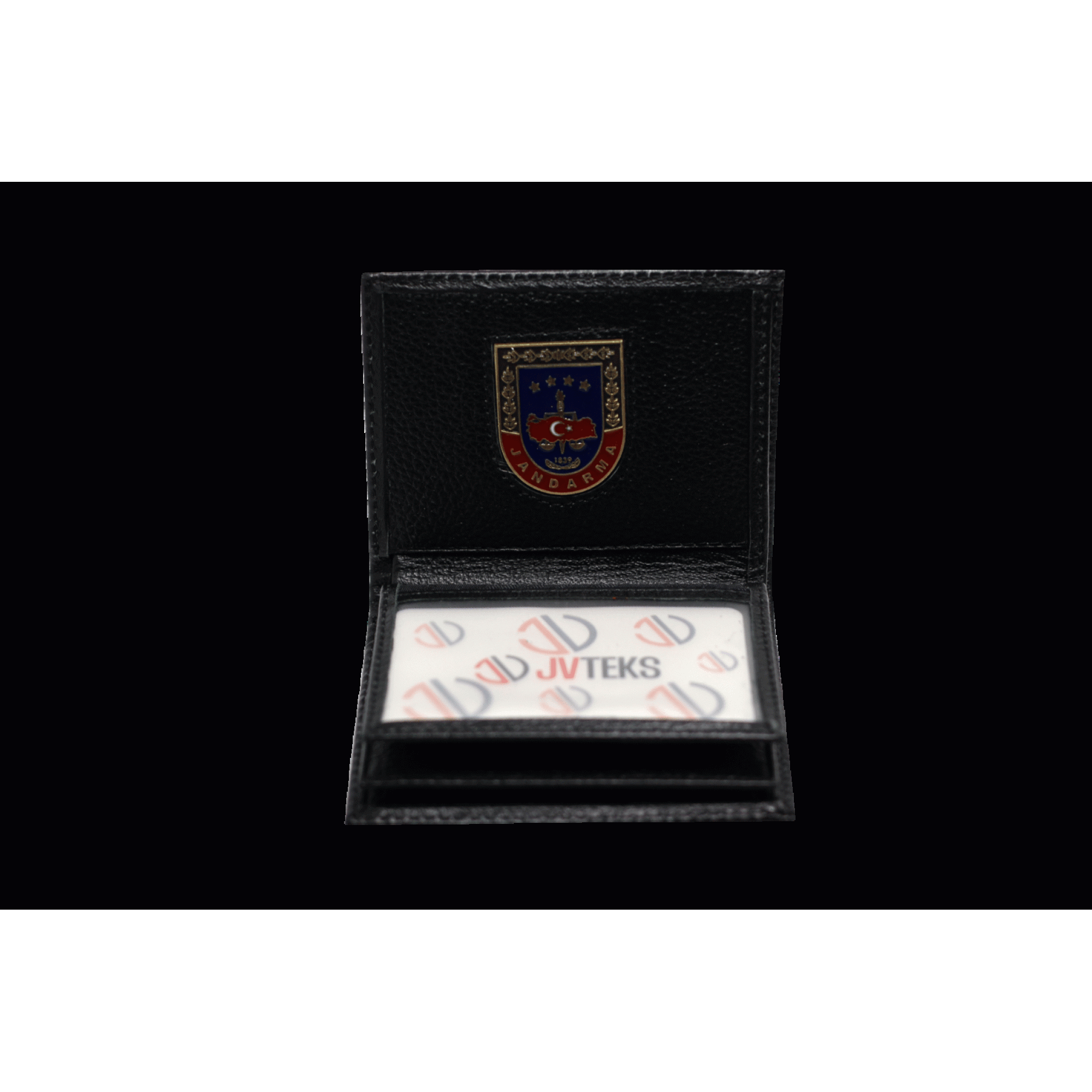 Astüm Deri Jandarma Bröveli Cüzdan - Siyah